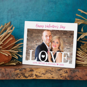 Große LIEBEN   Pink Script Modernes Foto Fotoplatte