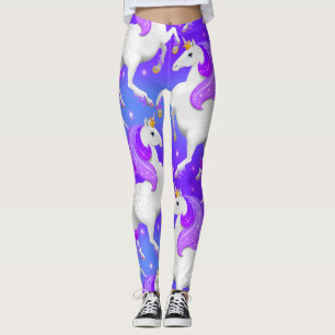 Große lila Einhornprinzessin des Waldes Leggings