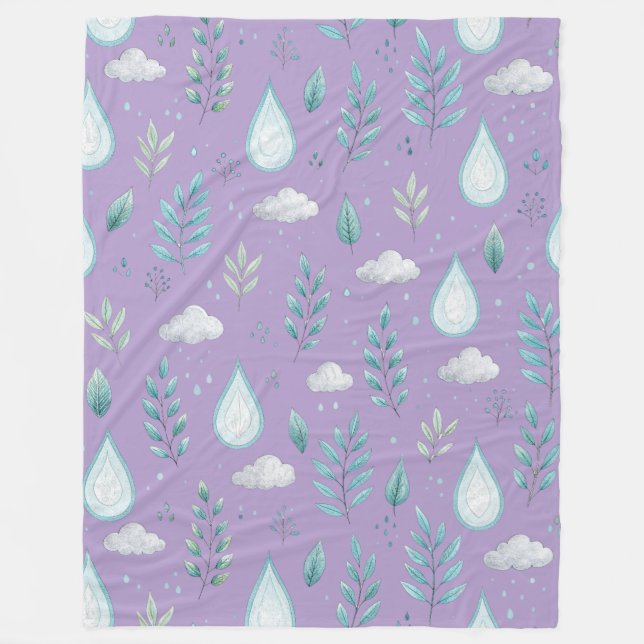Große Lila-Regenwolken-Fliesblanke Fleecedecke (Vorderseite)