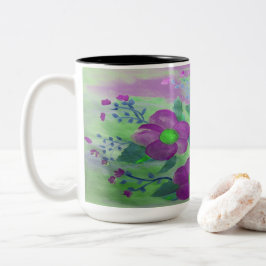 Große Lila und kalkgrüne Tasse