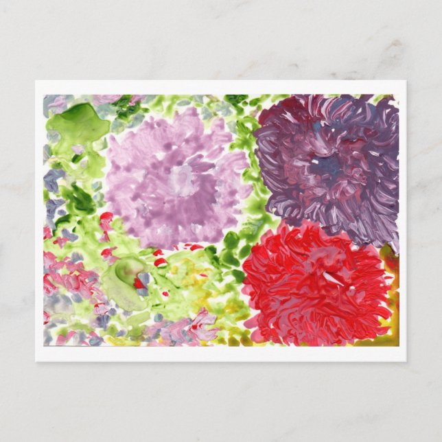 Große lila und rosa Blume Postkarte (Vorderseite)