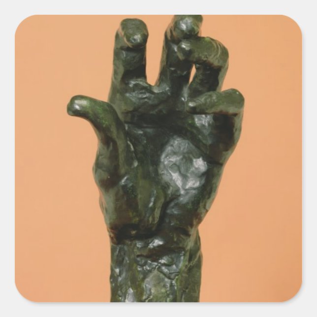 Große Links Hand (Bronze) Quadratischer Aufkleber (Vorderseite)