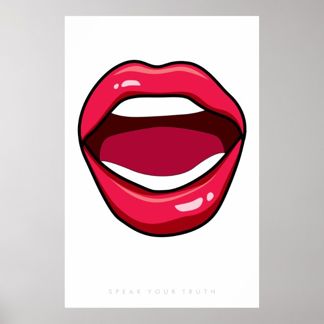 Große Lippen | Retro Pop Art Poster 60er 70er | An (Vorne)