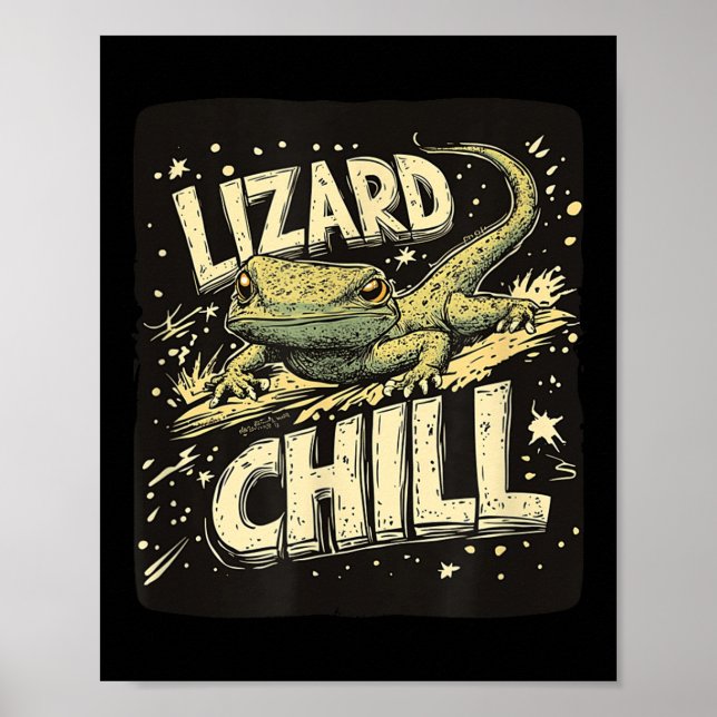 Große Lizard Chill-Rede für Jungen und Mädchen Poster (Vorne)
