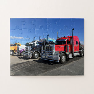 Große LKW auf einem US-LKW-Rastplatz Puzzle