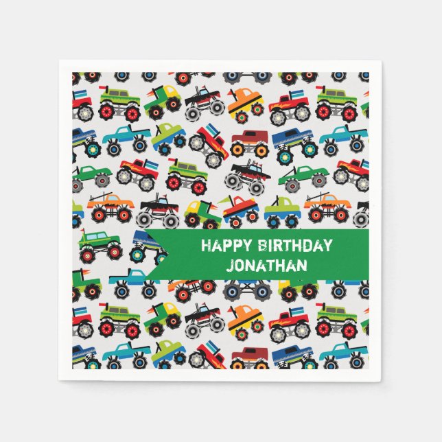 Große LKW-Muster Serviette (Vorderseite)