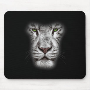 Große Löwenkatzengesicht mit dunkelgrünen Augen, v Mousepad