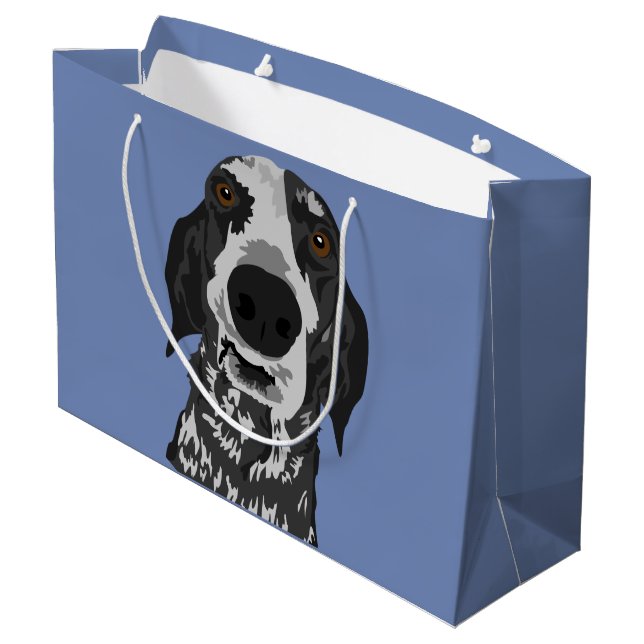 Große lustige Gesichtcoonhound-Geschenk-Tasche Geschenktüte (Rückseite Schrägansicht)
