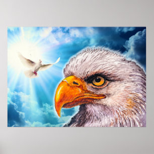 Große mächtige Bald-Adler-Poster-Hoffnung für Amer Poster