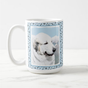 Große malende Pyrenäen - ursprüngliche Hundekunst Kaffeetasse