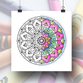 Große Mandala Adult-Färbung Poster
