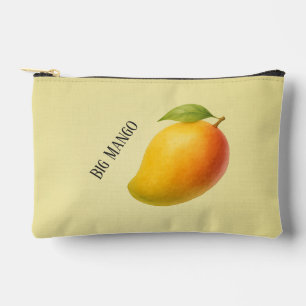 Große Mango, süße Frucht und Name auf Gelb Zubehörtasche