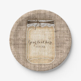 Große Mason Jar mit Burlap & Lace Rustikale Hochze Pappteller