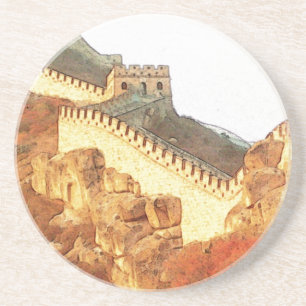 Große-Mauer Badaling-Achterbahn Sandstein Untersetzer