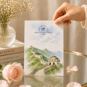 Große Mauer China Architektur Landschaft Reise Postkarte