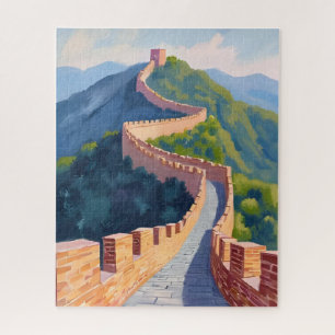 Große Mauer Chinas Gemälde Wasserfarbe Puzzle