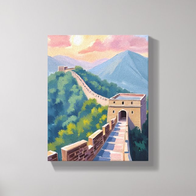 Große Mauer Chinas | Reise Malerei Leinwanddruck (Vorderseite)