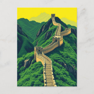 Große Mauer Chinas Vintage-Reise Postkarte