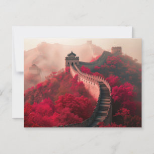 Große Mauer der China im Herbst - Landschaftlich R Postkarte