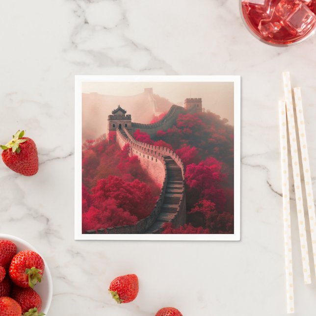 Große Mauer der China im Herbst - Landschaftlich R Serviette (Beispiel)