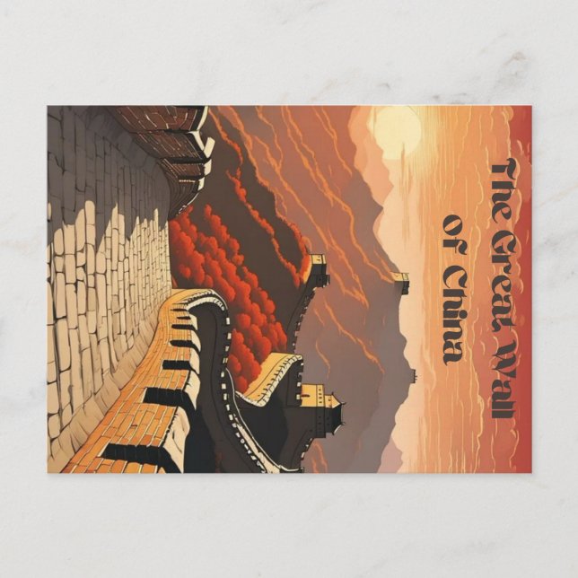 Große Mauer der China Postkarte (Vorderseite)