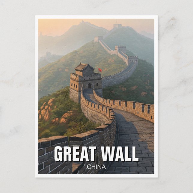 Große Mauer der China Postkarte (Vorderseite)