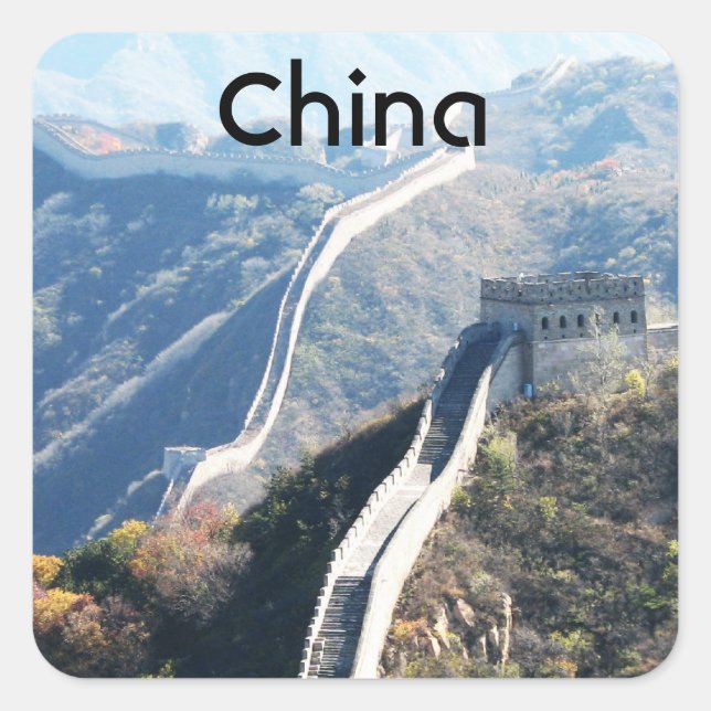 Große Mauer der China Quadratischer Aufkleber (Vorderseite)