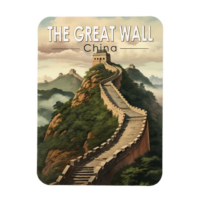 Große Mauer der China Reisen Vintag Magnet (Vertikal)