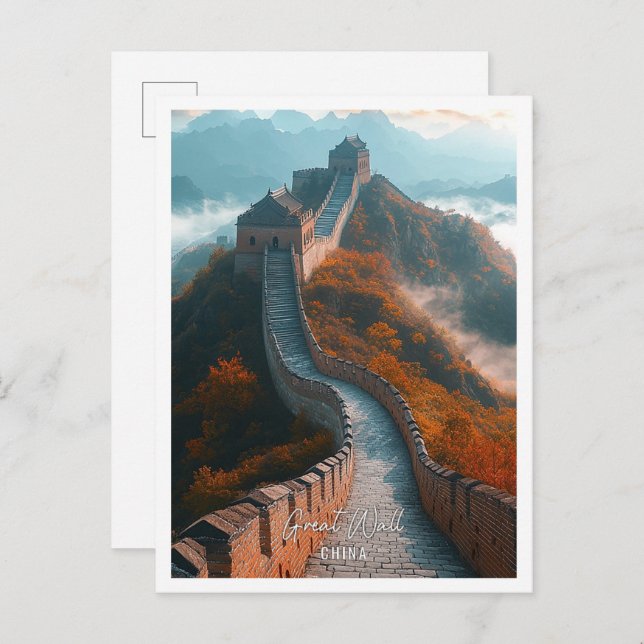 Große Mauer der China schöner touristischer Ort Postkarte (Vorne/Hinten)