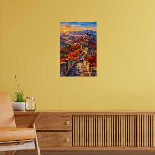 Große Mauer im Herbstfeuer Poster