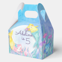 Große Mermaid Cat (Mercat) Themed Party Boxes