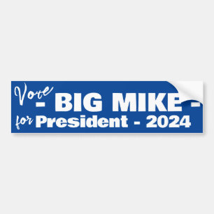 Große Mike / Michelle Obama für Präsident 2024 Autoaufkleber