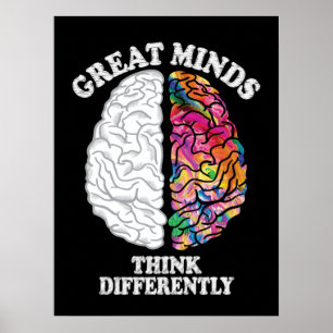 Große Minds denken anders lustig Poster