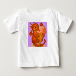 Große mit Augen Babyfeuertrappe Eiscreme-Fantasie Baby T-shirt