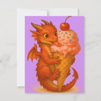 Große mit Augen Babyfeuertrappe Eiscreme-Fantasie Mitteilungskarte