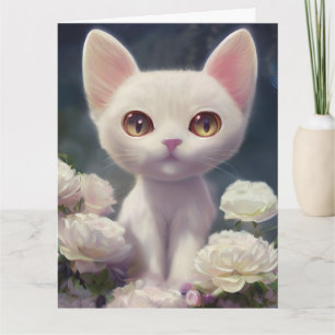 GROSSE MIT AUGEN NIEDLICHE CAT KITTEN KUNST BIG BI KARTE