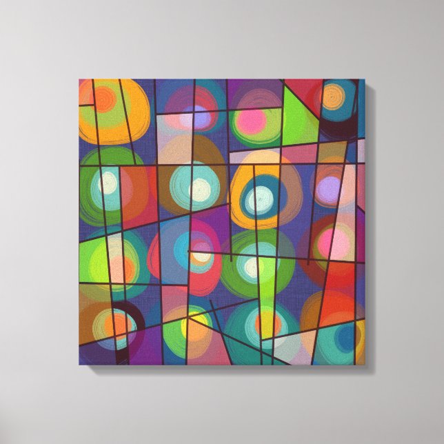 Große, mittelalterliche, gemalte Kreise Leinwanddruck (Vorderseite)