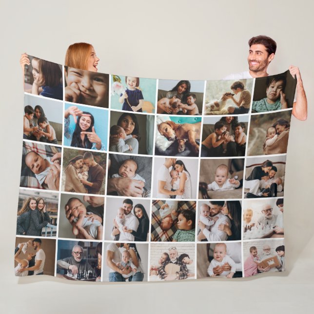 Große moderne 30-Foto Collage Fleece Blanket (Beispiel)