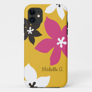 Große moderne Blume drucken personalisiert gelb pi Case-Mate iPhone Hülle