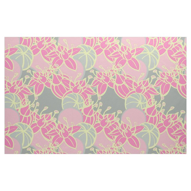 große moderne Gewebe aus Blättern, Knospen und Blu Stoff (Fat Quarter (45,7 x 55,9 cm))