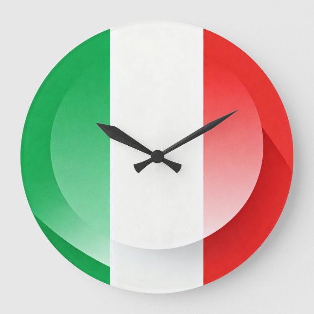 Große moderne italienische Flagge Wanduhr (Vorderseite)