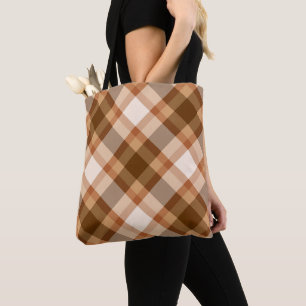 Große moderne Karierte, braune, beige, kopfische u