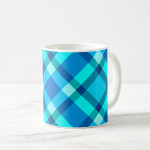 Große moderne Karierte, Cobalt Blue, Aqua & Turquo Kaffeetasse