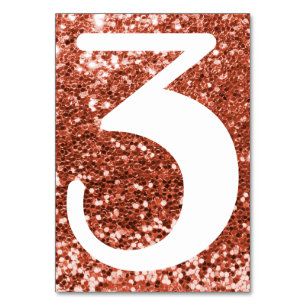 Große moderne Zahl Faux-Kupfer-Glitter Tischnummer