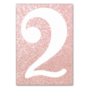 Große moderne Zahl Faux-Roségold Bokeh Glitter Tischnummer