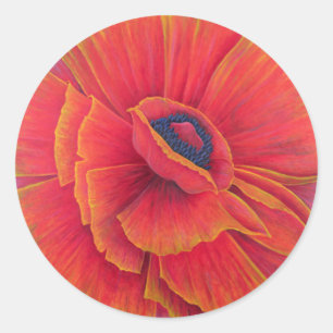 Große Mohnblume 2003 Runder Aufkleber