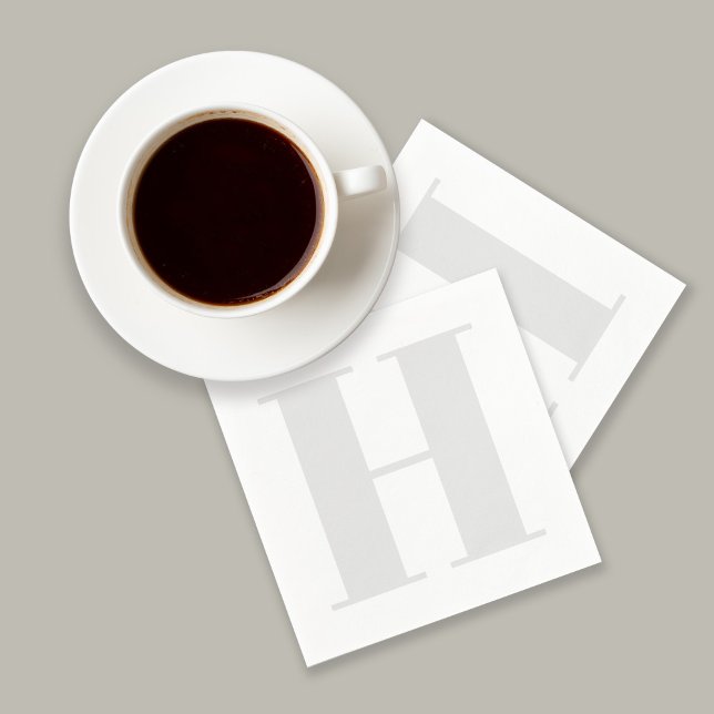 Große Monogramm erste neutrale Lichtgrau Serviette (Von Creator hochgeladen)