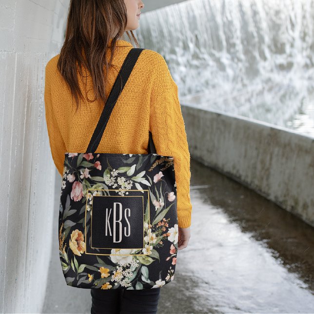 Große Monogramm, Fine Art Florals Schulter-Tasche (Von Creator hochgeladen)
