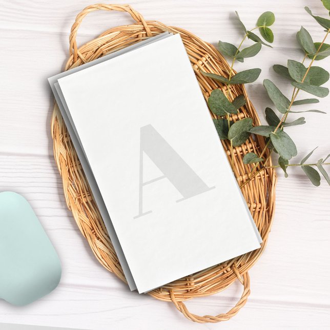 Große Monogramm jedes anfänglich neutrale Licht gr Serviette (Von Creator hochgeladen)