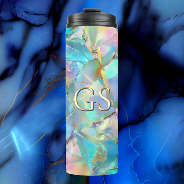 Große Monogramm oder Name auf Opal Thermosbecher (Von Creator hochgeladen)